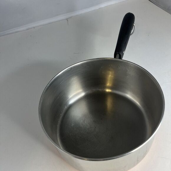 1801 Revere Ware 2 Qt Quart Copper Clad Stainless Double Ring Sauce Pan w Lid - Picture 6 of 11